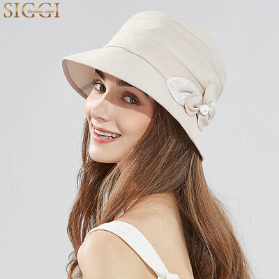 

Siggi SI99308 hat female summer visor Korean version of the tide flower sun protection basin hat elegant anti-UV sun cap hatty beige color 57CM