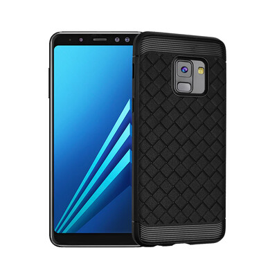

Goowiiz Luxury Phone Case For Samsung Galaxy A8 Plus Ultra Thin Ventilation Grid Weave Soft Anti fall Full Protective