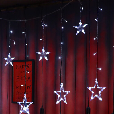 

JULELYS 2M 138 Bulbs LED Star Curtain Lights Christmas Garland Festoon LED Lights Decoration For Wedding Holiday Party Bedroom