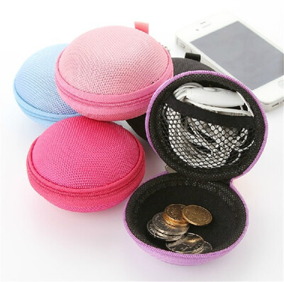 

random color Cute woman small wallet canvas earphone bag then hand in hand with a bag of cartoon wallet