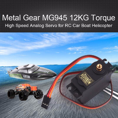 

MG945 Metal Gear 12KG Torque High Speed Analog Servo for RC Car Boat Helicopter