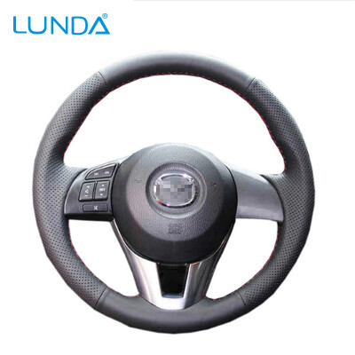 

LUNDA Black Leather Сделай сам автомобильный руль для Mazda CX-5 Mazda 3 2013-2016 Scion iA 2016 Mazda 6 2014-2016