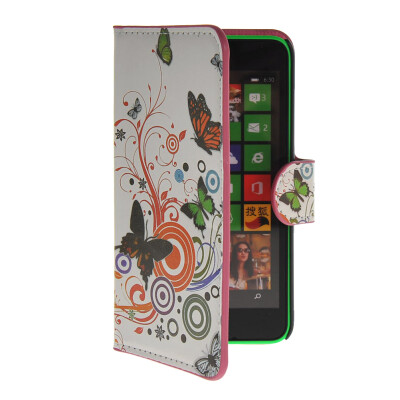 

MOONCASE Butterfly style Leather Side Flip Wallet Card Slot Stand Pouch чехол для Nokia Lumia 630