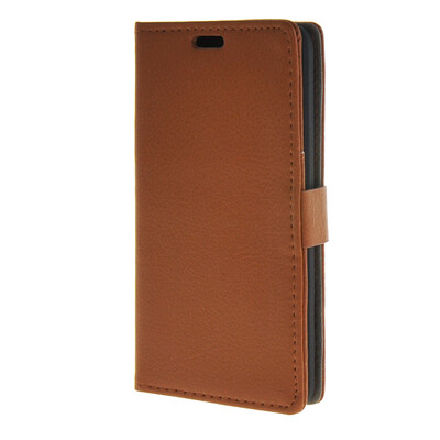 

MOONCASE Litch Skin Leather Flip Wallet Card Slot Stand Back Case Cover for Huawei Ascend Y635 Brown