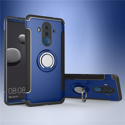 

Huawei Mate 1010 Pro Armor Car Magnetic Suction Ring Bracket Silicon TPU Hard PC Phone Case