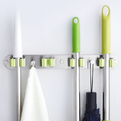 

Cobbe 3204 green hanging mop rack stainless steel bathroom row hook mop rack toilet broom rack bathroom hook