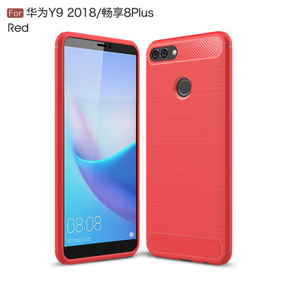 

Goowiiz Phone Case For Huawei Y9 2018Enjoy 8 Plus Fashion Slim Carbon Fiber TPU Soft Silicone Prevent falling