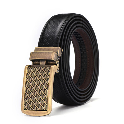 

XHtang Mens Belt Autolock Honorable Leather Ratchet Belt Automatic Buckle Belt Strap Suit Belt Jeans Gift