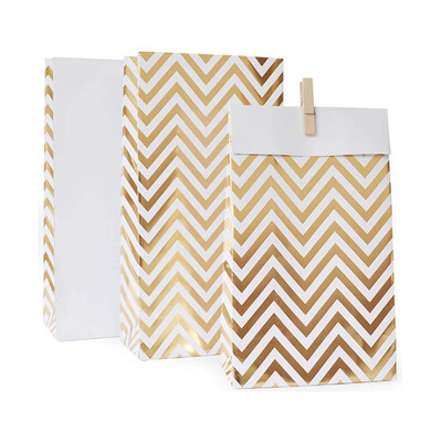 

FANLUS Disposable Tableware Sets Paper Party Plates wedding decoration party supplies Metallic Gold Striped Birthday Parties