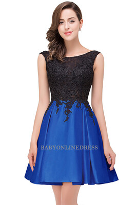 

2018 sexy backless Applique Knee Length Party Prom Gown Homecoming Cocktail Dress