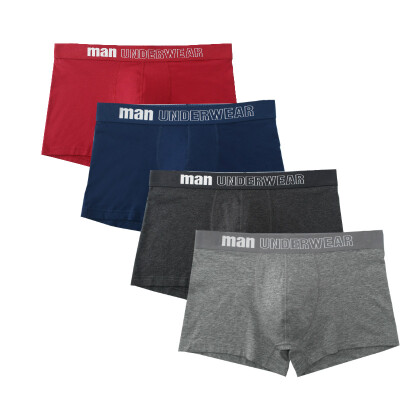 

4Pcs Lot Men Underwear Boxers Cotton Print Black White Gray Men Boxer Underwear Sexy Comfort Men Shorts Panties