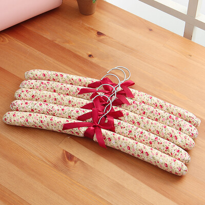 

Ou Runzhe hanger red floral fabric seamless sponge clothes rack drying rack non-slip clothing support wardrobe hook 10 Pack
