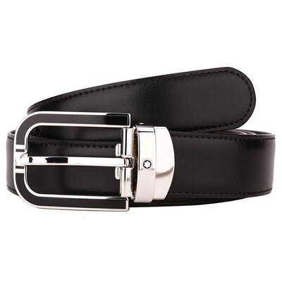 

MontBlanc Montblanc Mens Classic Series BlackBrown Double-Sided BeltBelt 109740
