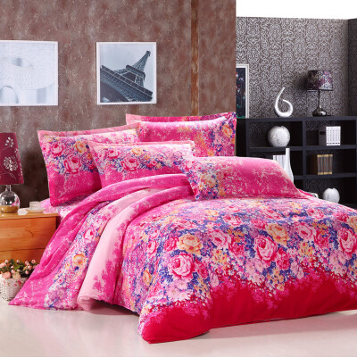 

Floral Bedding Set Bed Linen with Duvet Cover/ Bed Sheet/ Pillowcases Twin/ Full/ Queen Size