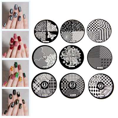 

Fashion DIY Nail Art Image Stamp Stamping Plates Manicure Template 9 Styles