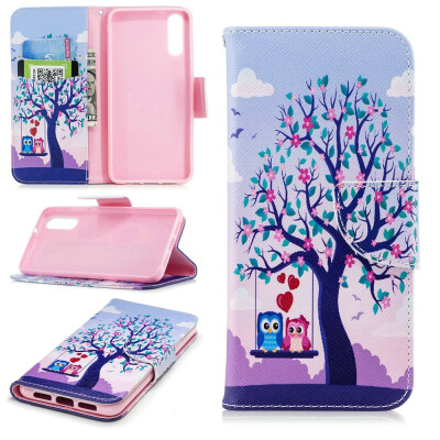 

BEFOSPEY Painting PU LeatherSoft TPU Card Slot Stand Wallet Case For Huawei P2058