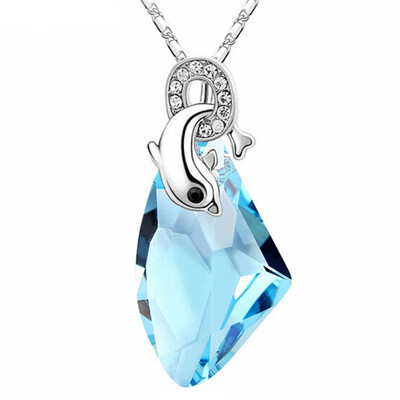 

Statement Necklaces & Pendants Dolphin Crystals from Swa Elements Necklace for Women Female Chain Collar Collier Femme