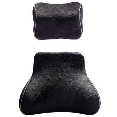 

COMFIER car headrest lumbar space memory cotton massage heating lumbar cushion neck pillow two-piece suit 1503