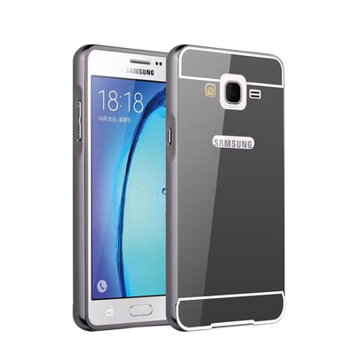 

MOONCASE Plating Metal Frame Edge Mirror Back Protective Shell 2 in 1 Thin Case Cover for Samsung Galaxy ON5/G5500