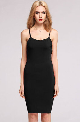 

Fashion Womens Strap Solid Backless Bodycon Pencil Party Dress