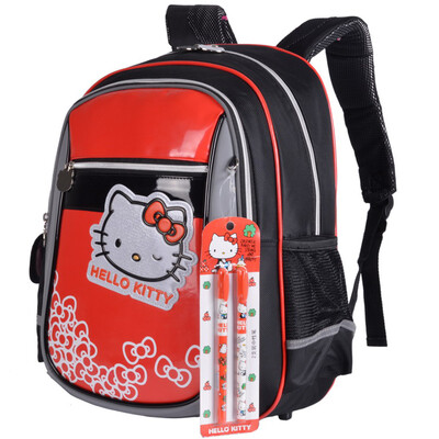 

Hello Kitty (HelloKitty) сумки учеников 1--5 класса высокой емкости блестящий красный мешок плеча детский рюкзак KT5145