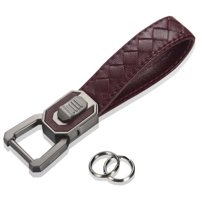 

Authentic zobo car key chain fashion portable plaid press key ring ZB-931A wine red car gift gift with