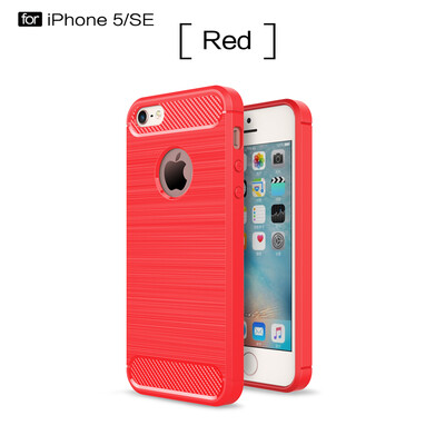 

Goowiiz Phone Case For Iphone 55sSe Fashion Slim Carbon Fiber TPU Soft Silicone Prevent falling