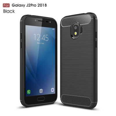 

Goowiiz Phone Case For Samsung Galaxy J2 Pro 2018 Fashion Slim Carbon Fiber TPU Soft Silicone Prevent falling