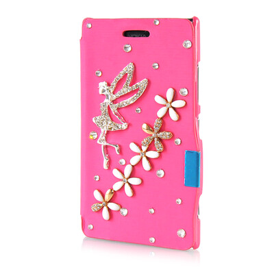 

MOONCASE Luxury Flower Crystal Leather Side Flip Wallet Pouch ЧЕХОЛ ДЛЯ Nokia Lumia 925
