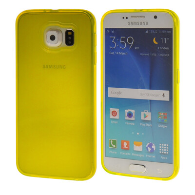 

MOONCASE Jelly color Soft Flexible Silicone Gel TPU Skin Shell Back Case Cover for Samsung Galaxy S6 Yellow 3