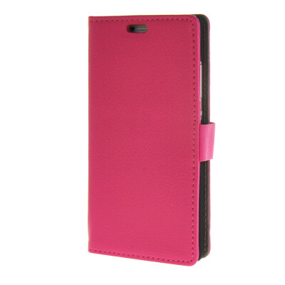 

MOONCASE Litch Skin Leather Flip Wallet Card Slot Stand Back Case Cover for Huawei Ascend P8 Hot pink