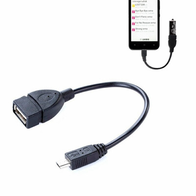 

Micro USB Male To USB 20 Female For Samsung OTG Adapter Cable Black HTC