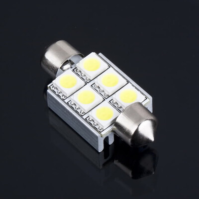 

36mm 6 SMD 5050 Pure White Dome Festoon CANBUS OBC Car 6 LED Light Bulb