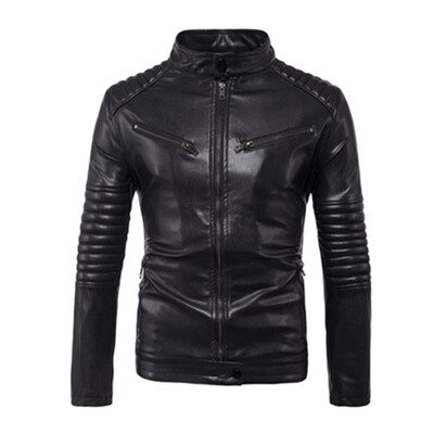

Brand Leather Jacket 2018 Motorcycle Leather Jacket Mens Casual Mens Leather Jacket Men Plus Size -5XL