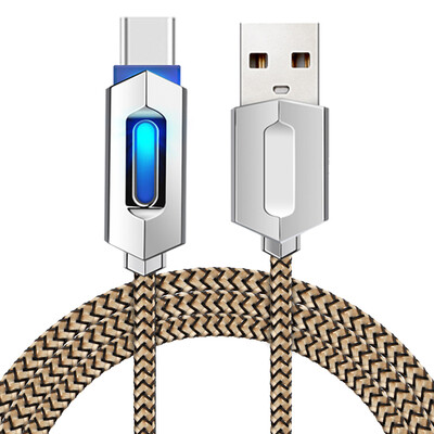 

STONEGO Type C Cable Smart LED Show Charge Status Tough Nylon Braided Android Sync Data Fast Charging Cord for Smartphone Tablet