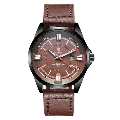 

New Men Watch Luxury Genuine Leather Sports Watch Casual Military Wrist Watch