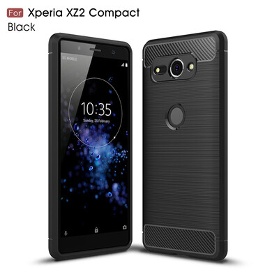 

Goowiiz Phone Case For Sony Xperia XZ2XZ2 Compact Fashion Slim Carbon Fiber TPU Soft Silicone