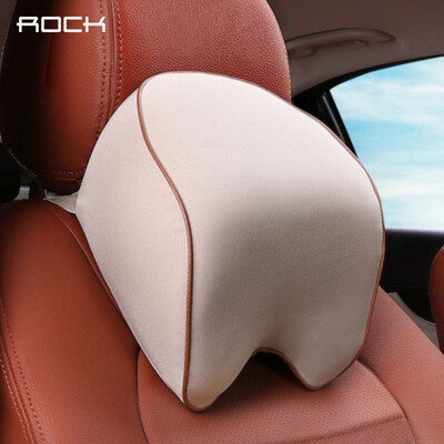 

ROCK car headrest neck pillow car space memory cotton car neck pillow beige
