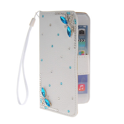 

MOONCASE Luxury Crystal Rhinestone Leather Side Flip Stand Shell Back ЧЕХОЛ ДЛЯ Apple iPhone 6 ( 4.7 inch )