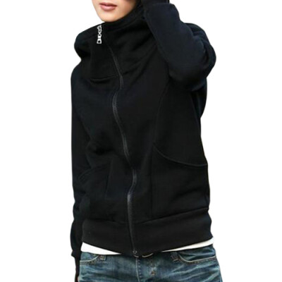 

CT&HF Women Movement Style Fashion Fleece Korea Leisure Contracted Fleece Winter Thick Solid Color Zipper Coat