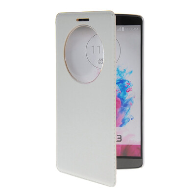 

MOONCASE View Window Leather Side Flip Pouch Stand Shell Back ЧЕХОЛ ДЛЯ LG G3 White