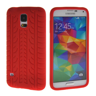 

MOONCASE Tire skin Soft Flexible Gel TPU Skin Shell Back Case Cover for Samsung Galaxy S5 I9600 Red