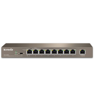 

Tenda (Tenda) TEG1009P-EI 9 гигабитный сетевой коммутатор 8 PoE разветвитель питания сети инжиниринга предприятия