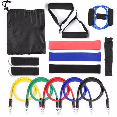 

Lixada 15Pcs Resistance Bands Set Workout Fintess Exercise Rehab Bands Loop Bands Tube Bands Door Anchor Ankle Straps Cushioned Ha