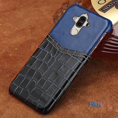 

Genuine Leather Phone Case For HUAWEI Mate 9 Case Crocodile Texture & Oil wax leather Back Cover For P9 P10 Plus Case