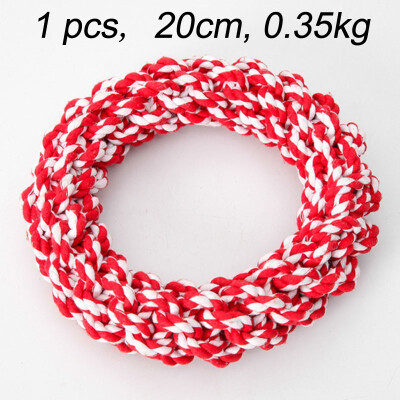 

Big Dog Chew toys Pet woven Cotton Rope Ring shape Knot chew toys aggressive chewer for big dog Length 20 cm