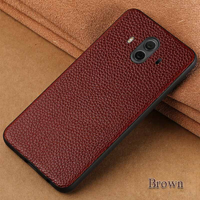 

Genuine Leather Phone Case For Huawei Mate 10 Case Litchi Texture Back Cover For P10 Plus Honor 9 V9 Case