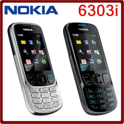 

Original unlock NOKIA 6303i mobile phone black&silver color for you choose have russian or arabic keyborad free shipping