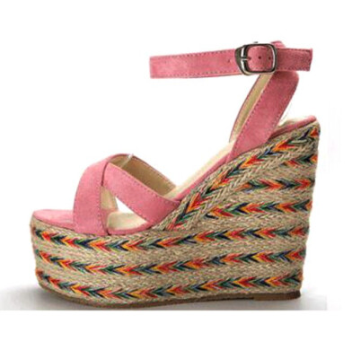 

Women Wedges Sandals Espadrilles Platform Beach high Heel Shoes Ankle Strap peep Toe Pumps