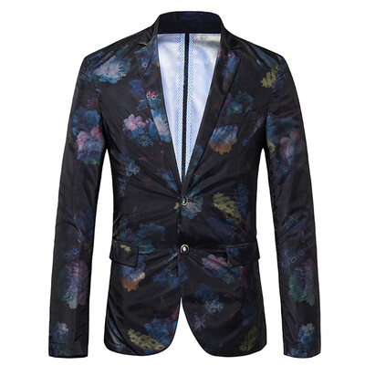 

Necini™ Man'S Spring thin section camlet cover printing leisure suit then west Korean men cultivating suit